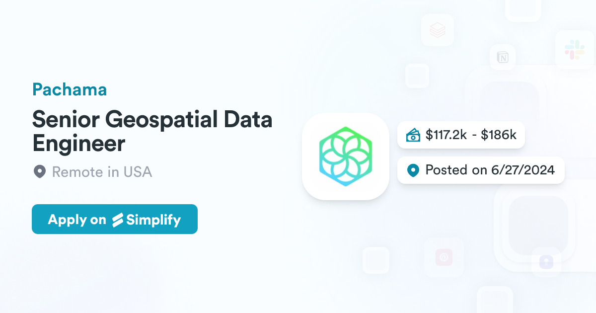 Senior Geospatial Data Engineer Pachama Simplify Jobs Senior geospatial data engineer pachama simplify jobs